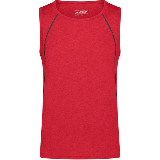 ein roter tanktop mit einem reißverschluss ausschnitt Men's Sports Tanktop - Funktionstop für Fitness und Sport (Bild 1)