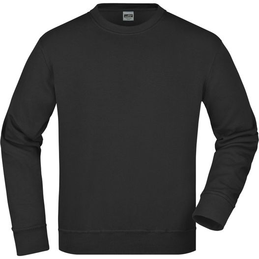 ein schwarzes sweatshirt mit einem weißen logo auf der brust Workwear Sweatshirt - Klassisches Rundhals-Sweatshirt (Bild 1)