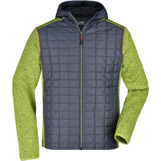 eine jacke mit kapuze und reißverschluss Men's Knitted Hybrid Jacket - Strickfleecejacke im stylischen Materialmix (Bild 1)