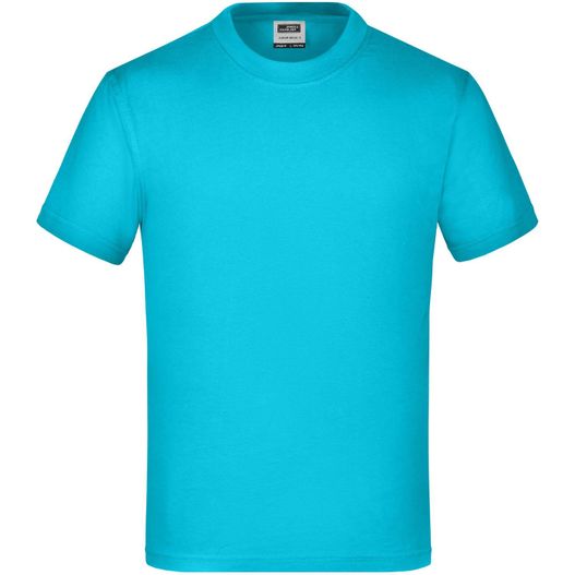 ein türkisfarbenes t-shirt auf weißem hintergrund Junior Basic-T - Kinder Komfort-T-Shirt aus hochwertigem Single Jersey (Bild 1)