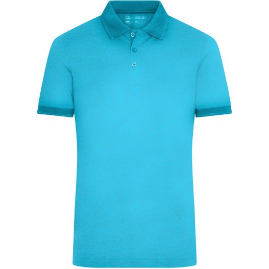 Men's Heather Polo - Melange Polo mit modischen Details (Bild 1)