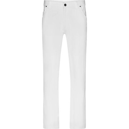 eine weiße hose mit knöpfen auf der seite Men's 5-Pocket-Stretch-Pants - Hose im klassischen 5-Pocket Stil (Bild 1)