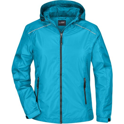 eine damenjacke mit kapuze Ladies' Rain Jacket - Sportliche, funktionale Outdoorjacke (Bild 1)