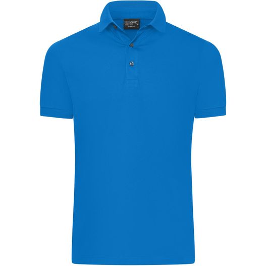 ein blaues poloshirt mit knöpfen Men's Mercerised Polo Slim Fit - Slim-Fit Polo in Premiumqualität (Bild 1)