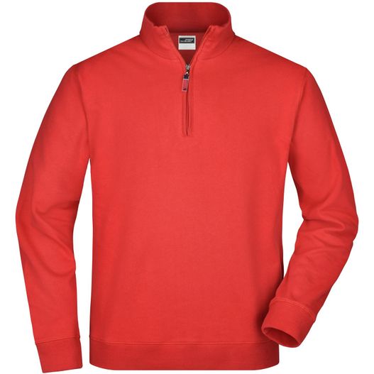 Round-Neck Zip - Sweatshirt mit Stehkragen und kurzem Reißverschluss (Bild 1)