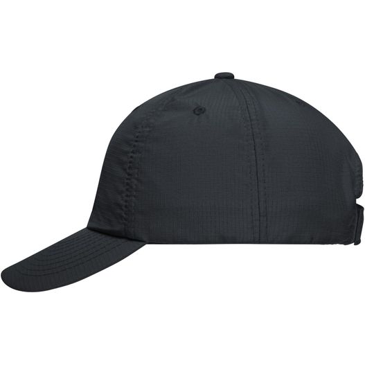 ein schwarzer hut mit einem weißen logo auf ihm 6 Panel Coolmax® Cap - Funktionelles 6 Panel Cap aus Coolmax® extreme (Bild 1)