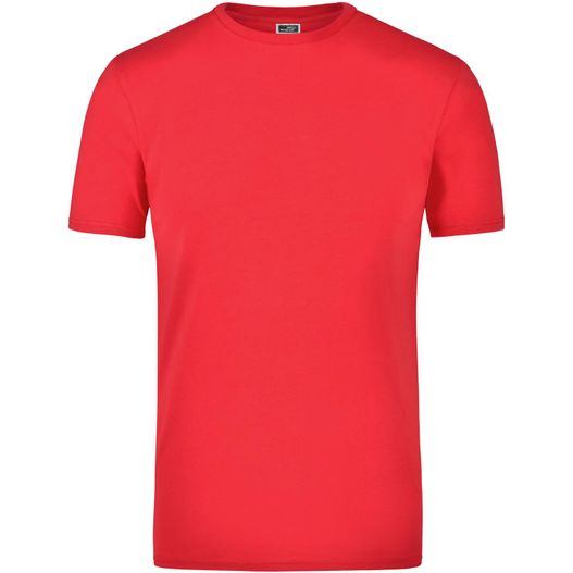 ein rotes t-shirt mit einem weißen logo auf der brust Elastic-T - T-Shirt mit Elasthan (Bild 1)