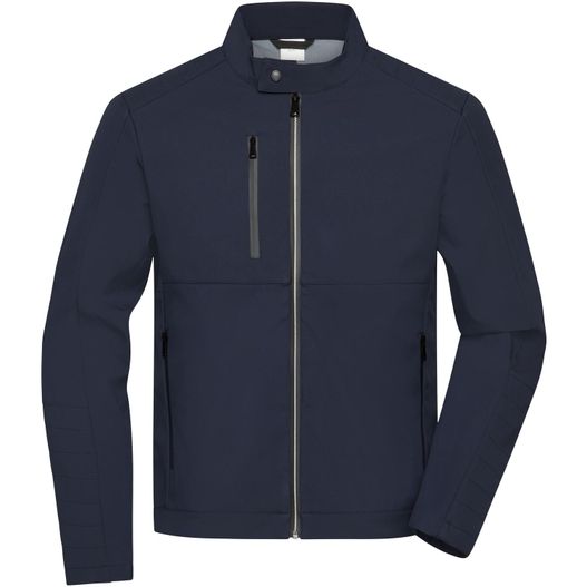eine marinejacke mit einem reißverschlusskragen Men's Softshell Jacket - Softshelljacke in sportlichem Design (Bild 1)