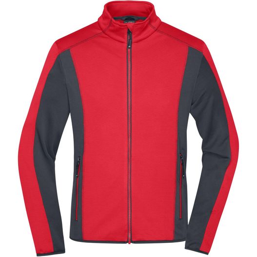 eine rote und schwarze jacke mit reißverschluss Men's Structure Fleece Jacket - Stretchfleecejacke im sportlichen Look (Bild 1)