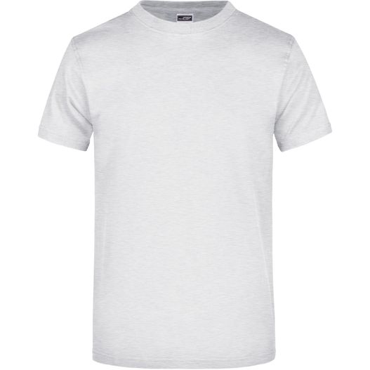 ein weißes t-shirt mit schwarzem logo auf der brust Round-T Heavy (180g/m²) - Komfort-T-Shirt aus strapazierfähigem Single Jersey (Bild 1)