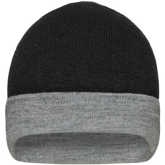 Reversible Beanie - Wendemütze mit breitem Kontrastumschlag (Bild 1)
