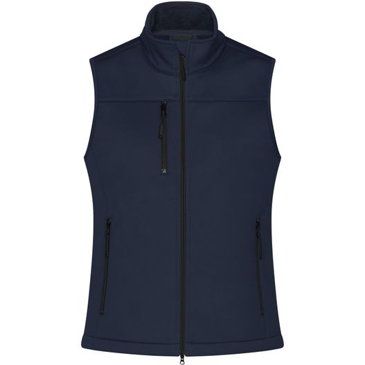 die damen softshell weste in marine Ladies' Softshell Vest - Klassische Softshellweste im sportlichen Design aus recyceltem Polyester (Bild 1)