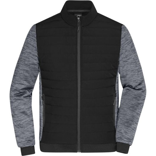 Men's Padded Hybrid Jacket - Wattierte Jacke mit Stehkragen im attraktiven Materialmix (Bild 1)