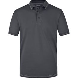 Men's Elastic Polo - Hochwertiges Poloshirt mit Kontraststreifen