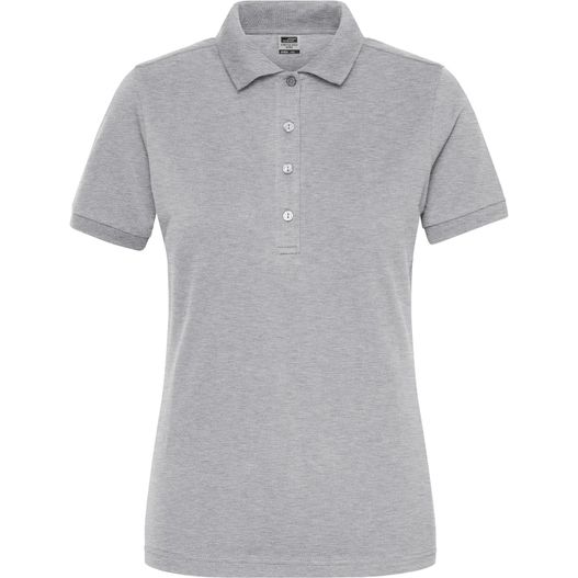 ein frauen graues poloshirt Ladies' BIO Stretch-Polo Work - SOLID - - Polo aus weichem Elastic-Piqué (Bild 1)