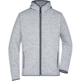 Men's Knitted Fleece Hoody - Kapuzenjacke aus Strickfleece in Melange-Optik