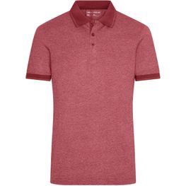 Men's Heather Polo - Melange Polo mit modischen Details