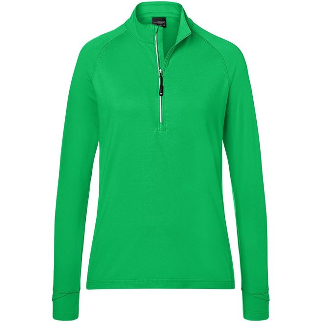 Ladies' Sports  Shirt Half-Zip - Langarm-Shirt mit Reißverschluss für Sport und Freizeit