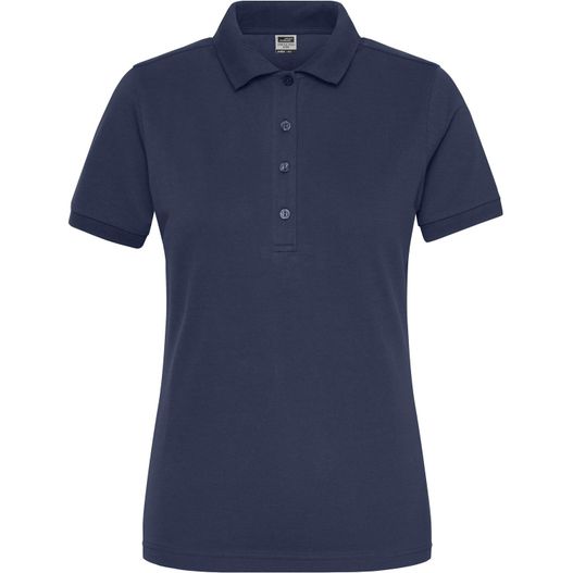 ein frauen poloshirt in marineblau Ladies' BIO Stretch-Polo Work - SOLID - - Polo aus weichem Elastic-Piqué (Bild 1)