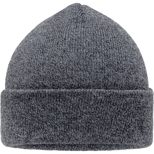 Melange Beanie - Melierte Strickmütze mit Umschlag (Bild 1)