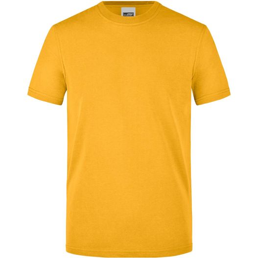 ein gelbes t-shirt auf weißem hintergrund Men's Workwear T-Shirt - Strapazierfähiges und pflegeleichtes T-Shirt (Bild 1)