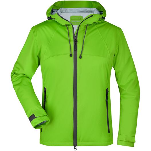 eine grüne jacke mit kapuze und kapuze Ladies' Outdoor Jacket - Ultraleichte Softshelljacke für extreme Wetterbedingungen (Bild 1)