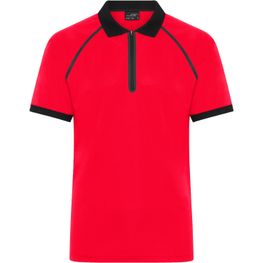 Men's Zip-Polo - Polo mit Reißverschluss aus Funktions-Polyester für Promotion, Sport und Freizeit
