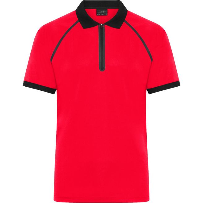 Men's Zip-Polo - Polo mit Reißverschluss aus Funktions-Polyester für Promotion, Sport und Freizeit