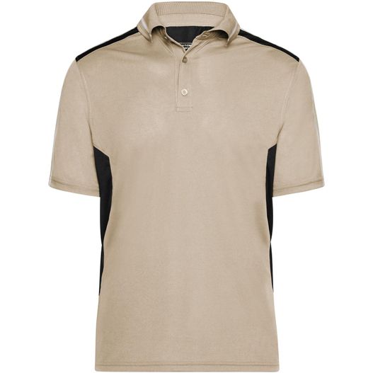 ein beige und schwarzes poloshirt mit schwarzem streifen Craftsmen Poloshirt - STRONG - - Funktions Polo (Bild 1)