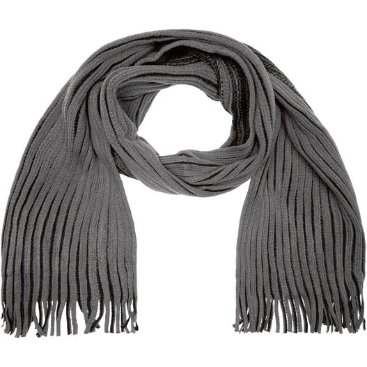 ein schal mit fransen auf weißem hintergrund Ribbed Scarf - Aparter Strickschal (Bild 1)
