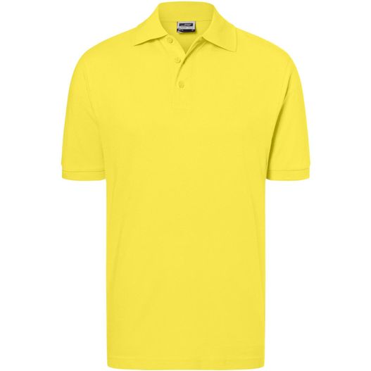 gelbes poloshirt mit kragen und weißem hintergrund Classic Polo - Hochwertiges Polohemd mit Armbündchen (Bild 1)