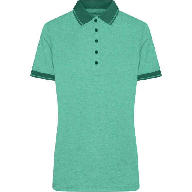 Ladies' Heather Polo - Melange Polo mit modischen Details