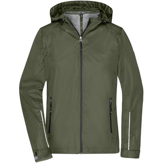eine grüne jacke mit kapuze und reißverschluss Ladies' 3-in-1-Jacket - Funktionelle Doppeljacke, 3 Tragevariationen, vielseitig einsetzbar, Fleece-Innenjacke leicht auszippbar (Bild 1)