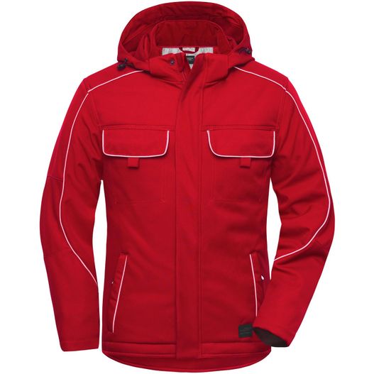 eine rote jacke mit kapuze und kapuze Workwear Softshell Padded Jacket - SOLID - - Professionelle Softshelljacke mit warmem Innenfutter und hochwertigen Details im cleanen Look (Bild 1)