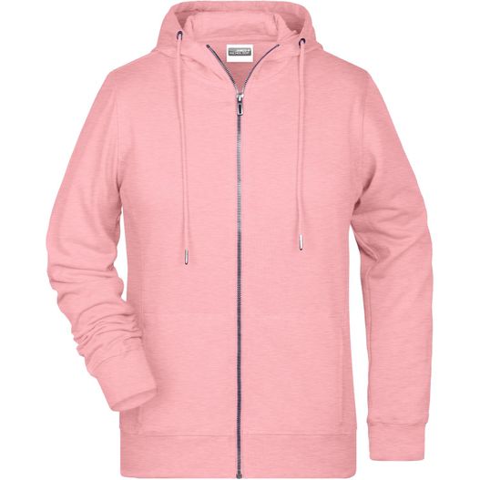rosa kapuzenpullover mit kapuze auf der vorderseite Ladies' Zip Hoody - Sweatjacke mit Kapuze und Reißverschluss (Bild 1)