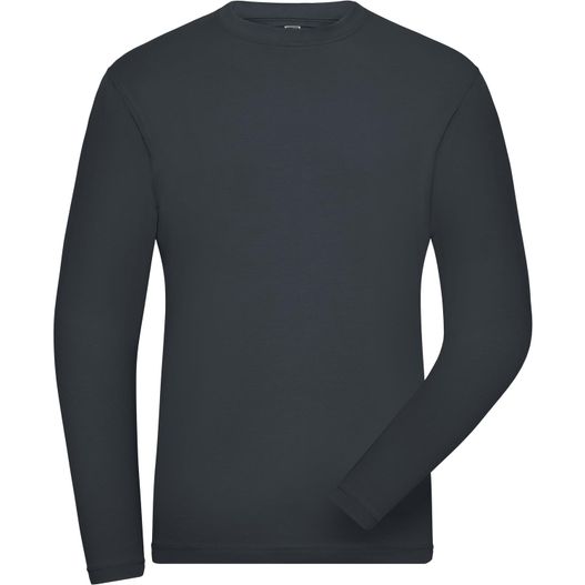 Men's BIO Stretch-Longsleeve Work - SOLID - - Langarm Shirt aus weichem Elastic-Single-Jersey (Bild 1)