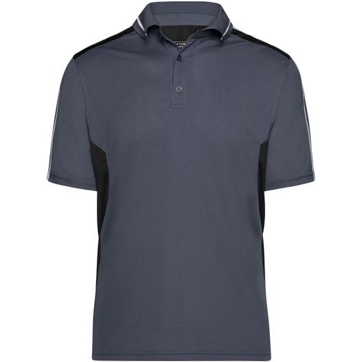 ein graues poloshirt mit kontraststreifen Craftsmen Poloshirt - STRONG - - Funktions Polo (Bild 1)