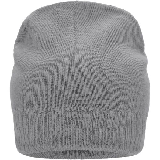 ein grauer hut auf weißem hintergrund Knitted Beanie with Fleece Inset - Strickmütze mit Fleece Einsatz im Stirnbereich (Bild 1)