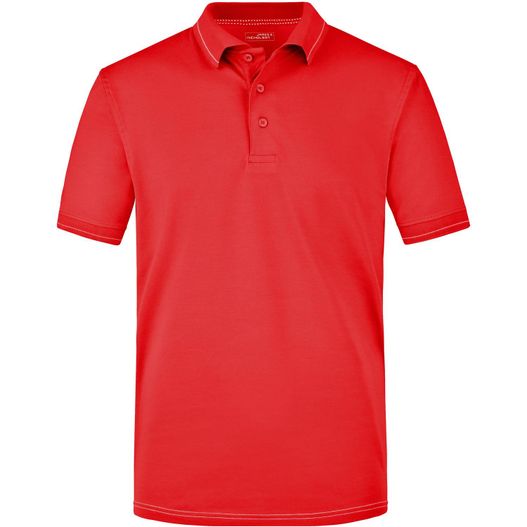 Men's Elastic Polo - Hochwertiges Poloshirt mit Kontraststreifen (Bild 1)
