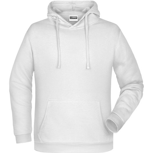 ein weißer kapuzenpullover mit kapuze drauf Men's Promo Hoody - Klassisches Kapuzensweat (Bild 1)
