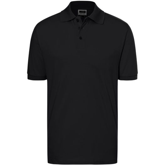 ein schwarzes poloshirt mit kragen Classic Polo - Hochwertiges Polohemd mit Armbündchen (Bild 1)