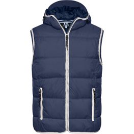Men's Maritime Vest - Modische Steppweste mit angeschnittener Kapuze