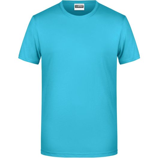 ein blaues t-shirt auf weißem hintergrund Men's Basic-T - Herren T-Shirt in klassischer Form (Bild 1)