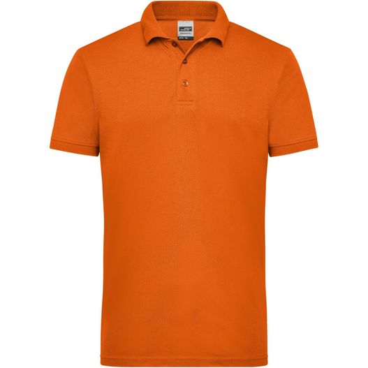 ein oranges poloshirt mit weißem kragen Men's Workwear Polo - Pflegeleichtes und strapazierfähiges Polo (Bild 1)