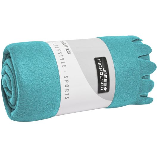 ein handtuch auf weißem hintergrund Fleece Blanket - Fleecedecke mit abgerundeten Fransen (Bild 1)