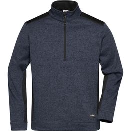 Men's Knitted Workwear Fleece Half-Zip - STRONG - - Pflegeleichter Strickfleece Troyer im Materialmix