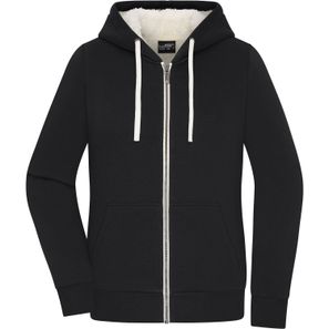 Ladies' Doubleface Jacket - Kapuzenjacke aus BIO-Baumwolle mit weichem Sherpa-Futter