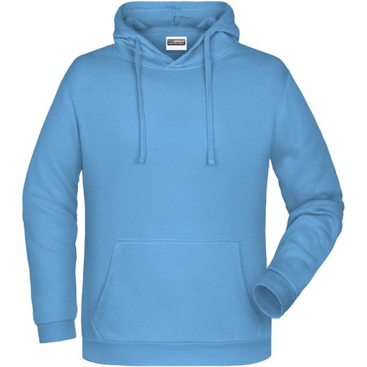 ein blauer kapuze mit einem weißen logo auf der vorderseite Men's Promo Hoody - Klassisches Kapuzensweat (Bild 1)