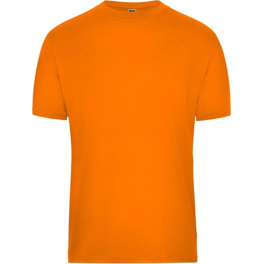 ein oranges t-shirt mit weißem hintergrund Men's BIO Workwear T-Shirt - Strapazierfähiges und pflegeleichtes T-Shirt (Bild 1)