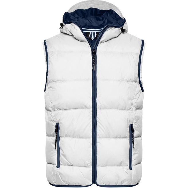 Men's Maritime Vest - Modische Steppweste mit angeschnittener Kapuze
